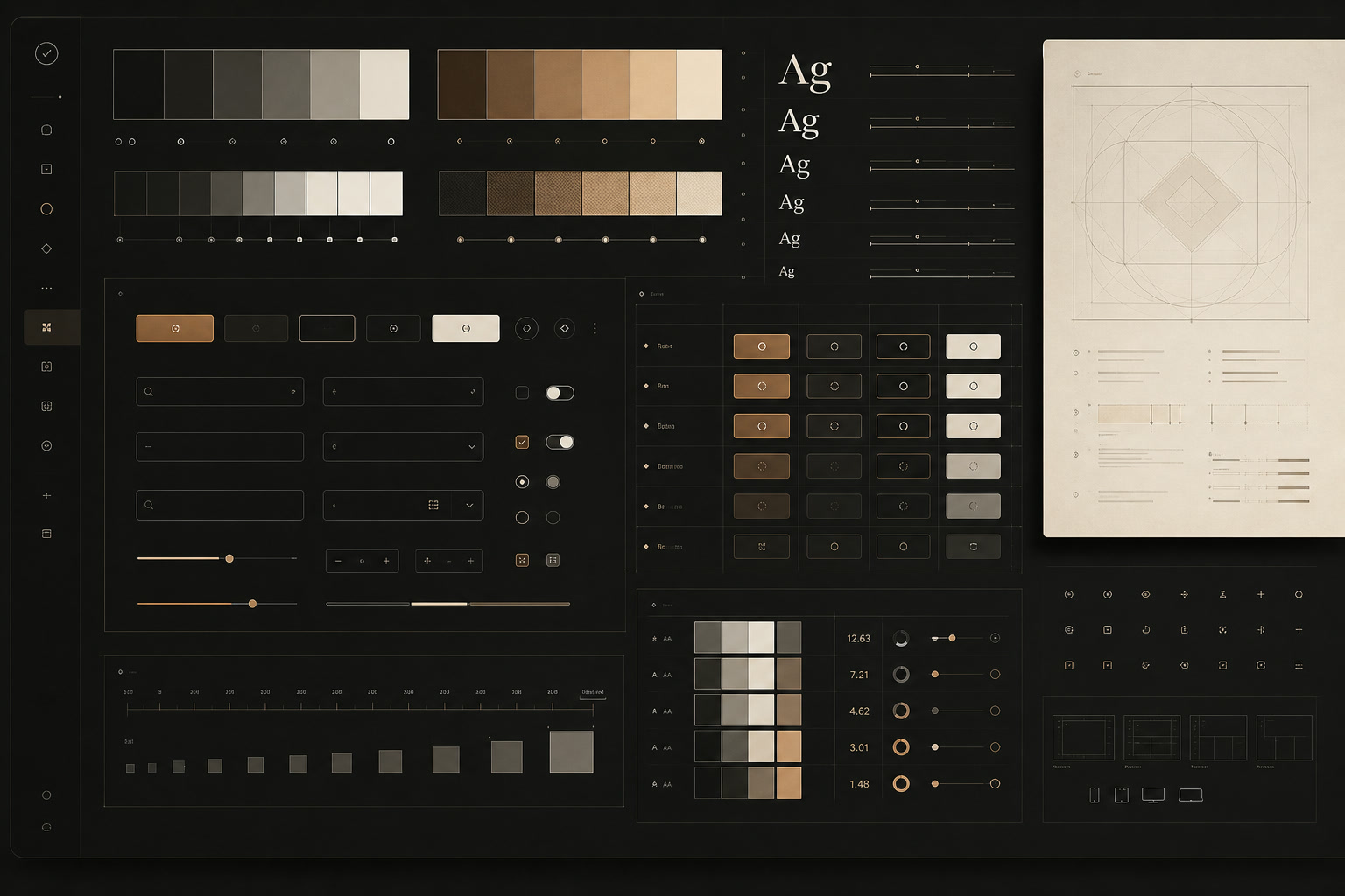 Concept preview of the planned Interface Operating System, with design tokens, typography, components, states, and accessibility studies.